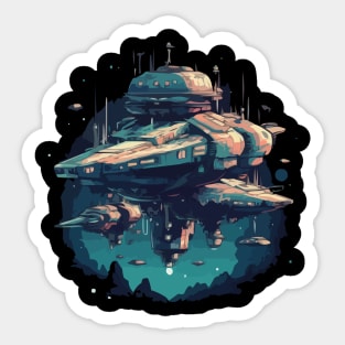 Aliens  ship Sticker